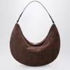 Jacquemus Le Calisso Rond Large Brown Shoulder Bag With Adjustable Strap And Embossed Crodocile Effect In Leat In Brown