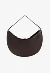 Jacquemus Large Ovalo Calf Leather Hobo Bag In Brown