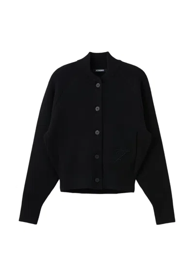 Jacquemus Lavande Embroidered Cardigan In Black