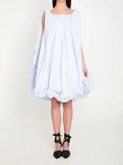 Jacquemus La Robe Lavande Striped Poplin Midi Dress In White