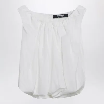 Jacquemus Lavande Bouffant Draped Top In Black