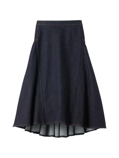Jacquemus Lavoir De-nîmes Midi Skirt In Blue