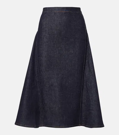 Jacquemus The Lavoir De-nîmes Denim Skirt In Blue