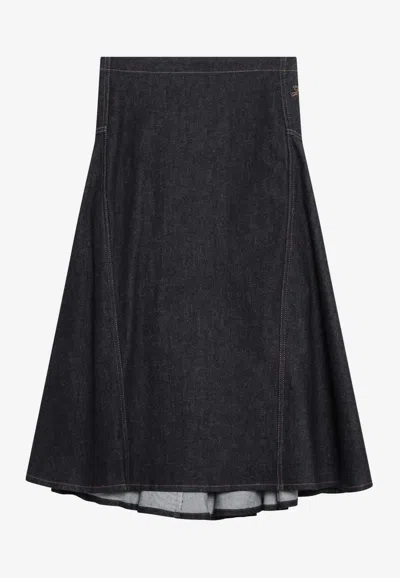 Jacquemus Lavoir De-nîmes Skirt In Blue