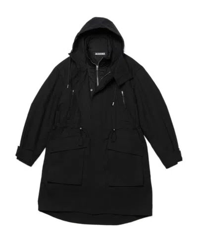 Jacquemus Layered Cotton-blend Parka In Black