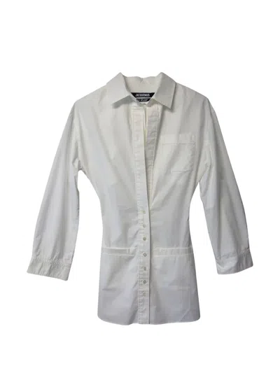 Pre-owned Jacquemus Layered Shirt Dress In White