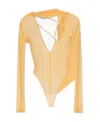 Jacquemus Le Abanaba Semi-sheer Bodysuit In Nude