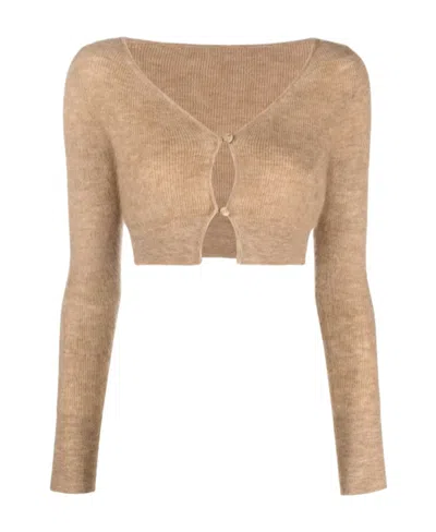 JACQUEMUS LE CARDIGAN ALZOU CROPPED CARDIGAN