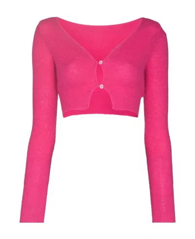 Jacquemus Le Alzou Cropped Cardigan In Pink