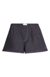 Jacquemus Amelo De-nîmes Blue Cotton Cashmere Shorts In Black