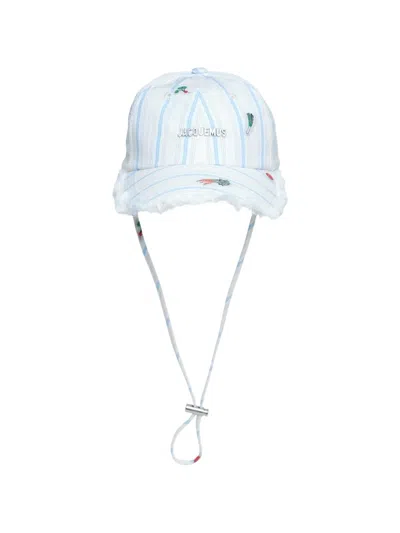 Jacquemus Le Artichaut Frayed-trim Baseball Cap In Blue