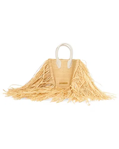 Jacquemus Le Baci Petit Raffia Beige White