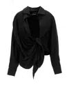 Jacquemus Les Sculptures Relaxed Bahia Shirt With Bow In Black
