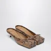 Jacquemus Le Ballet Square Mule In Brown Python Effect