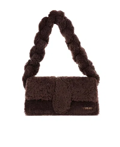 Jacquemus Le Bambidou Shearling Shoulder Bag In Black