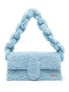 Jacquemus Le Bambidou Shearling Shoulder Bag In Blue