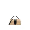 Jacquemus Natural Beige Raffia Le Bambino Handbag In Black