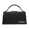 Jacquemus Large Bambino Leather Shoulder Bag In Black