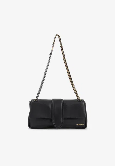 Jacquemus Le Bambino Chaine Nappa Leather Shoulder Bag In Black