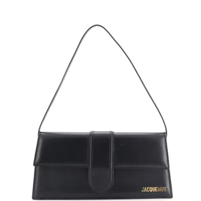 Jacquemus Le Bambino Flap Shoulder Bag Leather Long In Black