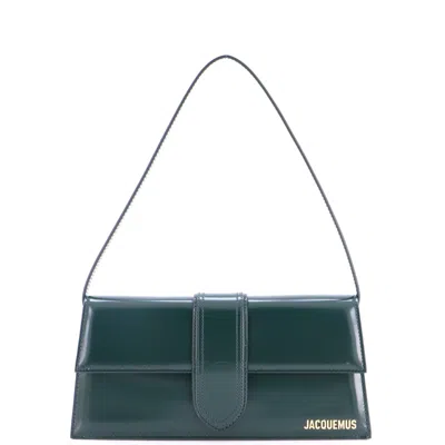 Jacquemus Le Bambino Flap Shoulder Bag Leather Long In Green