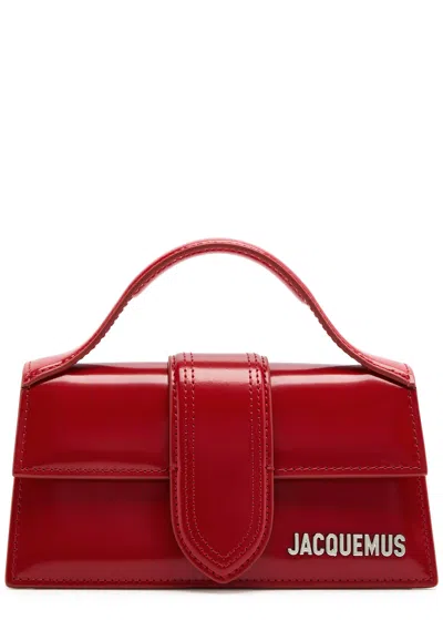 Jacquemus Le Bambino Glossed Leather Shoulder Bag In Red