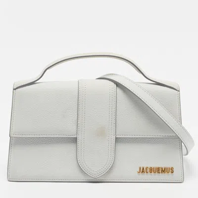 Pre-owned Jacquemus Le Bambino Grand Light Blue Leather Top Handle Bag