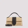 Jacquemus Natural Beige Raffia Le Bambino Handbag In Pink