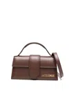 Jacquemus Calf Leather Shoulder Bag With Detachable Strap In Brown