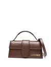 Jacquemus Calf Leather Shoulder Bag With Detachable Strap In Brown