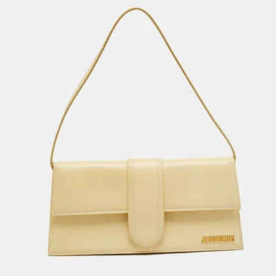 Pre-owned Jacquemus Le Bambino Long Beige Leather Shoulder Bag
