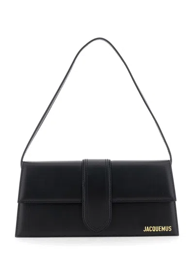 JACQUEMUS 'LE BAMBINO LONG' BLACK SHOULDER BAG WITH REMOVABLE SHOULDER STRAP IN LEATHER WOMAN