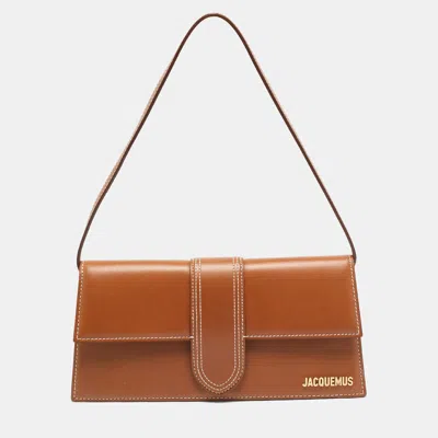 Pre-owned Jacquemus Le Bambino Long Brown Leather Shoulder Bag