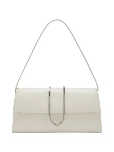 Jacquemus Le Bambino Long Ivory Bag In Greasy-effect Leather In Purple