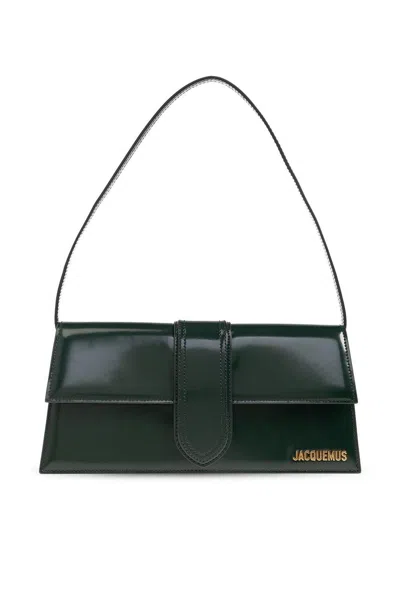 Jacquemus Le Bambino Long Flap Shoulder Bag In Green