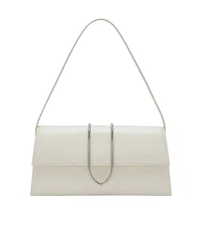 Jacquemus Le Bambino Long Ivory Bag In Greasy-effect Leather In Purple