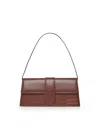 Jacquemus Women Chocolate Brown Gold-tone Logo Lettering Single Top Handle Flap-buckle Fastening In Brown