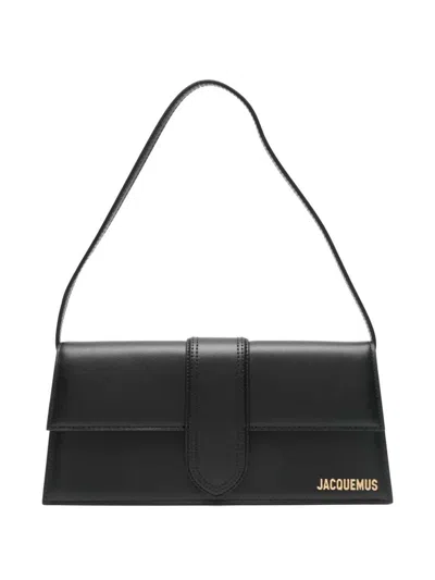 Jacquemus Le Bambino Long Black Shoulder Bag With Removable Shoulder Strap In Leather Woman