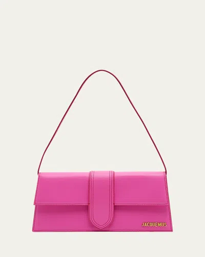 Jacquemus Le Bambino Long Leather Shoulder Bag In Pink