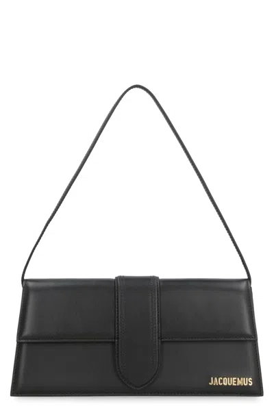 Jacquemus Le Bambino Long Leather Shoulder Bag In Black
