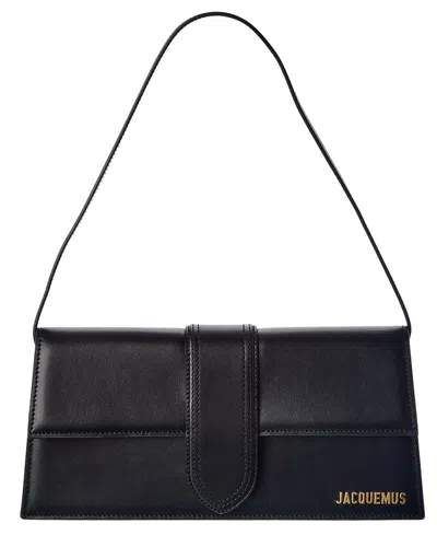 Jacquemus Le Bambino Long Black Shoulder Bag With Removable Shoulder Strap In Leather Woman