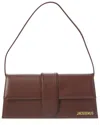 Jacquemus Women Chocolate Brown Gold-tone Logo Lettering Single Top Handle Flap-buckle Fastening In Brown