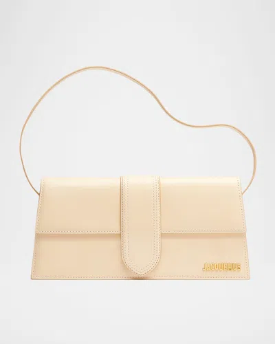 Jacquemus Le Bambino Long Leather Shoulder Bag In Ivory