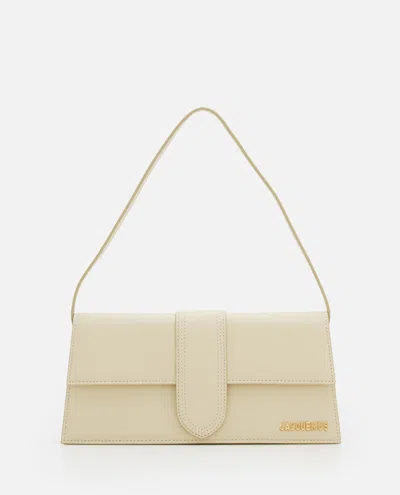 Jacquemus Leather Shoulder Bag With Elegant Design And Versatile Dimensions In Ivory