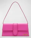 Jacquemus Le Bambino Long Leather Shoulder Bag In Neon Pink