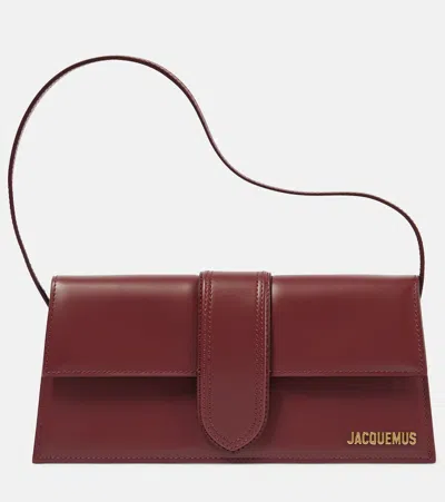 Jacquemus Le Bambino Long Leather Shoulder Bag In Red