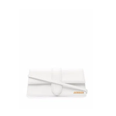 Jacquemus Le Bambino Long Leather Shoulder Bag In White