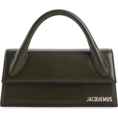 Jacquemus Le Bambino Long Leather Top Handle Bag In Black