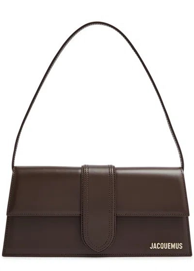 Jacquemus Le Bambino Long Leather Top Handle Bag In Brown