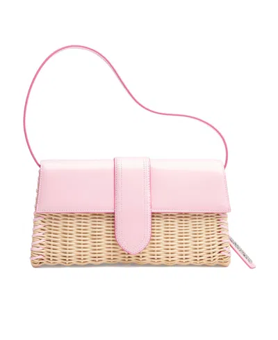 Jacquemus Le Bambino Long Osier Flap Bag In Pink